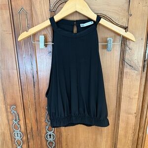 Zara Black High-Neck Halter Tank